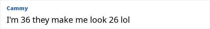 Comment saying being 36 but looking 26, related to the Love Island Face trend and filler blindness concerns. Comment saying being 36 but looking 26, related to the Love Island Face trend and filler blindness concerns.