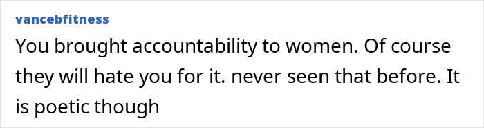 Text post by vancebfitness about accountability and women, discussing social reactions and poetic perspective. Text post by vancebfitness about accountability and women, discussing social reactions and poetic perspective.