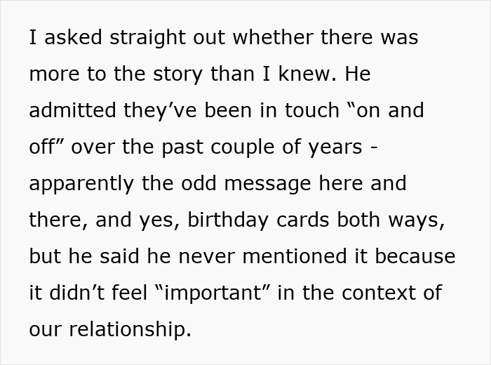 Text excerpt discussing communication between a fiance and non-biological child regarding their ongoing relationship and wedding. Text excerpt discussing communication between a fiance and non-biological child regarding their ongoing relationship and wedding.