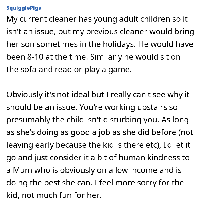 &ldquo;Am I Being Unreasonable To Think My Cleaner Shouldn&rsquo;t Bring Her Own Child To Work?&rdquo;