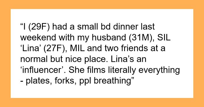 Influencer Throws A Tantrum At Dinner After SIL Blocks Her From Turning Her Birthday Into Content