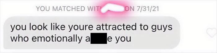 Screenshot of a cringy text message from a man hitting on a woman with emotional manipulation attempts