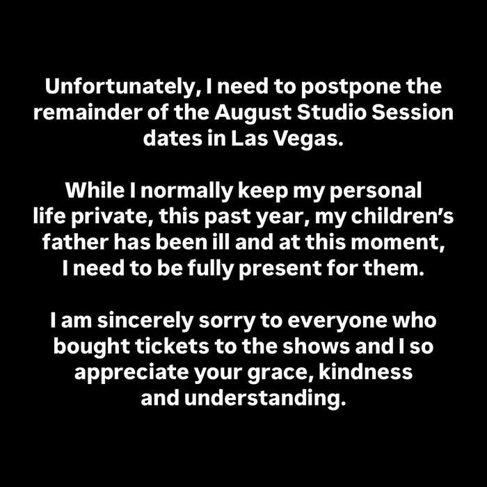 Kelly Clarkson sharing message about postponing shows to support her kids after ex’s passing following messy painful divorce. Kelly Clarkson sharing message about postponing shows to support her kids after ex’s passing following messy painful divorce.