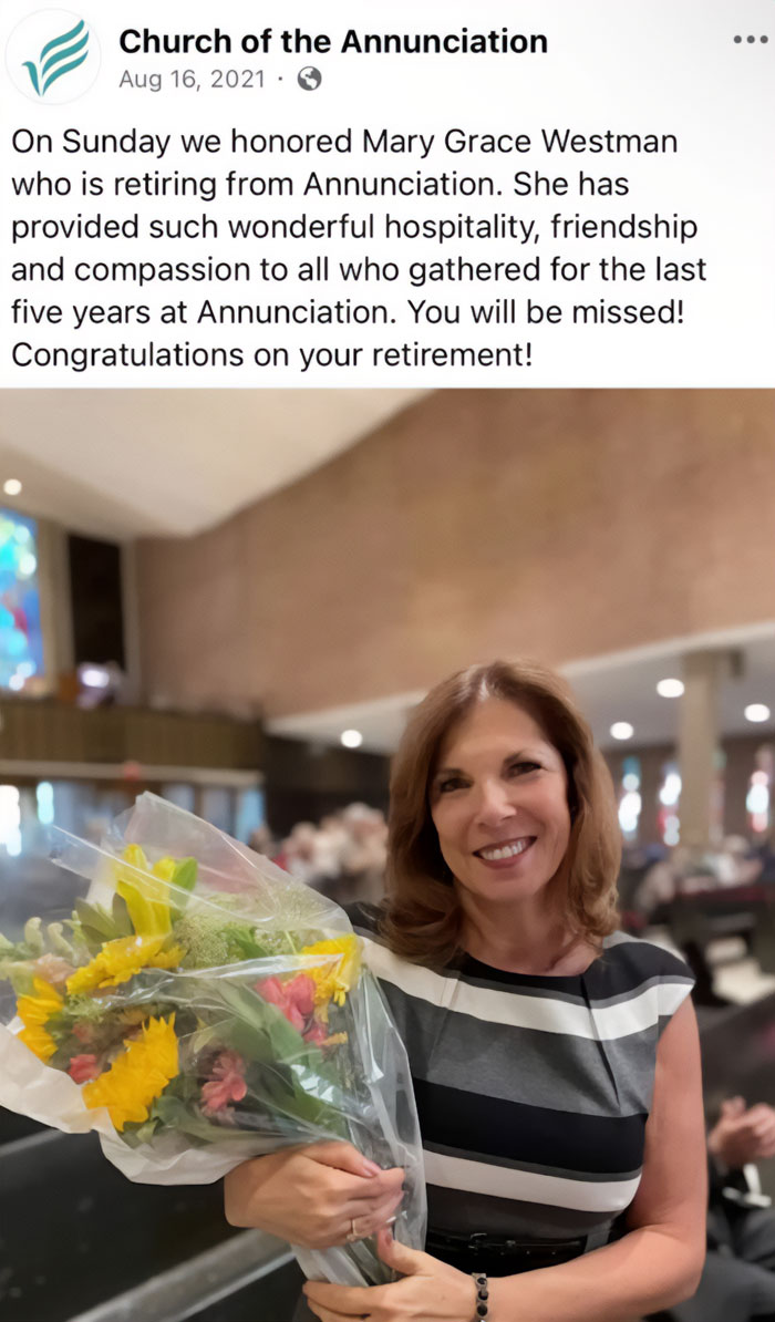 Image of a woman smiling and holding flowers inside a church, unrelated to Minneapolis massacre culprit manifesto and photos. Image of a woman smiling and holding flowers inside a church, unrelated to Minneapolis massacre culprit manifesto and photos.