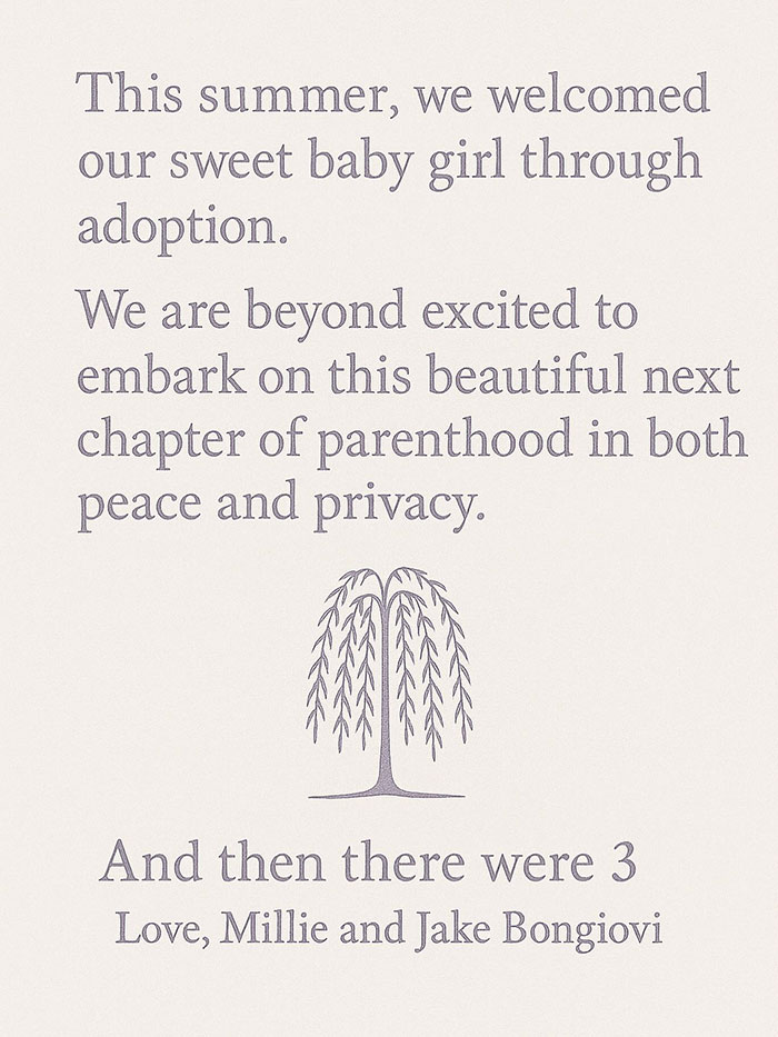 Announcement of Millie Bobby Brown adopting a baby girl, sharing excitement for their new chapter of parenthood. Announcement of Millie Bobby Brown adopting a baby girl, sharing excitement for their new chapter of parenthood.