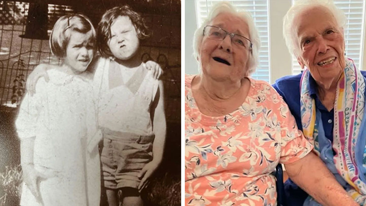 Side-by-side then and now photos of two friends showing nostalgic moments and how time flies over the years.