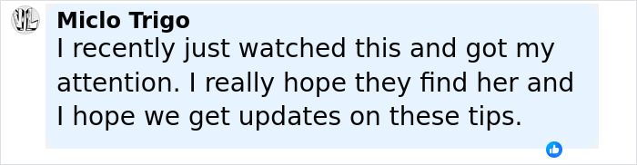 Comment from Miclo Trigo about Amy Bradley cruise ship mystery, expressing hope for updates and a possible solution. Comment from Miclo Trigo about Amy Bradley cruise ship mystery, expressing hope for updates and a possible solution.