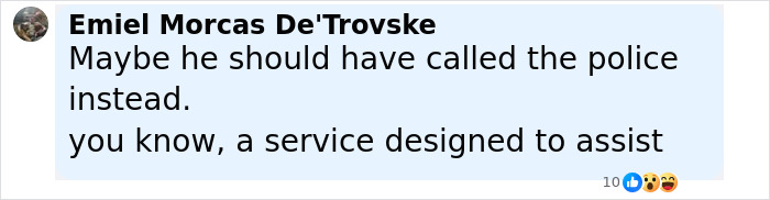 Man commenting about calling police, expressing opinion on Good Samaritan protecting helpless mom and children from attacker. Man commenting about calling police, expressing opinion on Good Samaritan protecting helpless mom and children from attacker.