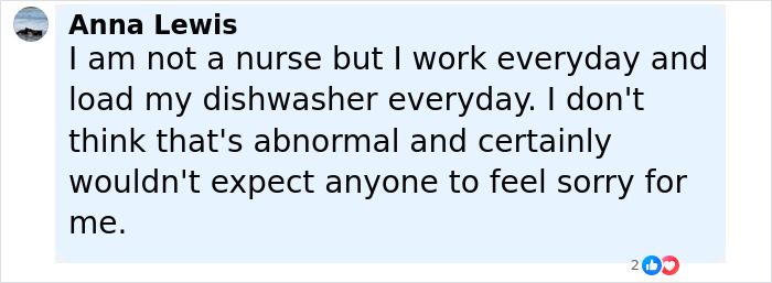 Screenshot of a social media comment about daily work, related to reality star Kate Gosselin's nursing career comeback. Screenshot of a social media comment about daily work, related to reality star Kate Gosselin's nursing career comeback.