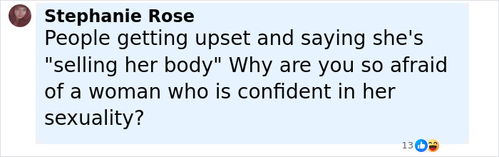 Comment by Stephanie Rose discussing confidence in sexuality amid criticism of Sabrina Carpenter’s pole dance video. Comment by Stephanie Rose discussing confidence in sexuality amid criticism of Sabrina Carpenter’s pole dance video.