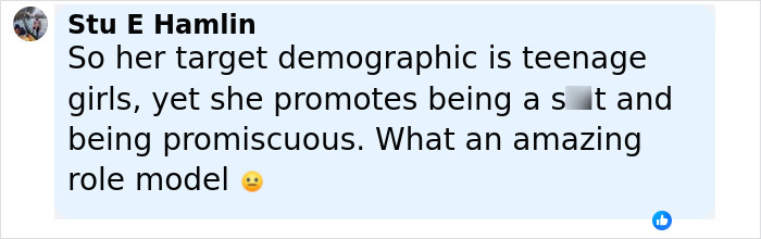 Screenshot of a social media comment criticizing Sabrina Carpenter’s pole dance and provocative video targeting teenage girls. Screenshot of a social media comment criticizing Sabrina Carpenter’s pole dance and provocative video targeting teenage girls.