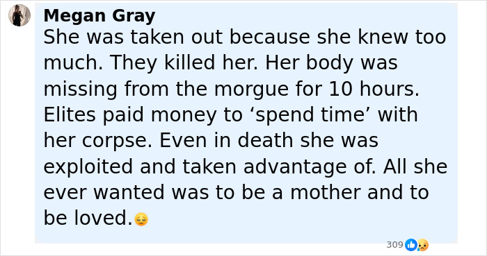 ALT text: Text message discussing suspicious findings in Marilyn Monroe autopsy and exploitation of her body after death. ALT text: Text message discussing suspicious findings in Marilyn Monroe autopsy and exploitation of her body after death.