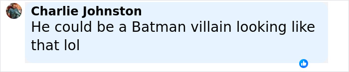 Comment on social media stating he could be a Batman villain, highlighting man turning himself in for homicide. Comment on social media stating he could be a Batman villain, highlighting man turning himself in for homicide.
