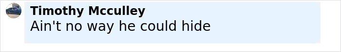 Comment on social media from Timothy Mcculley reacting to a man stunning the internet after turning himself in for homicide. Comment on social media from Timothy Mcculley reacting to a man stunning the internet after turning himself in for homicide.