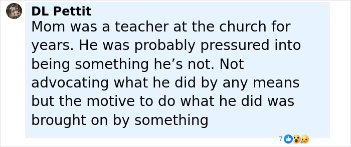 Screenshot of a social media comment discussing the Minneapolis massacre culprit and the motive behind the fatal rampage. Screenshot of a social media comment discussing the Minneapolis massacre culprit and the motive behind the fatal rampage.