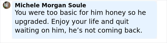 Comment from Travis Kelce’s ex Michele Morgan Soule telling him he’s not coming back after Taylor Swift engagement. Comment from Travis Kelce’s ex Michele Morgan Soule telling him he’s not coming back after Taylor Swift engagement.