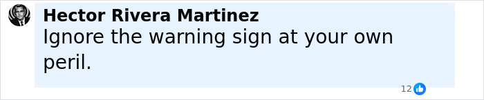 Comment by Hector Rivera Martinez warning to ignore the warning sign amid complaints about Bryan Kohberger's behavior. Comment by Hector Rivera Martinez warning to ignore the warning sign amid complaints about Bryan Kohberger's behavior.