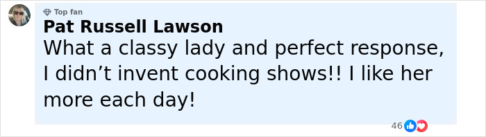 Comment from Pat Russell Lawson praising Pamela Anderson’s classy response amid cooking show accusations involving Meghan Markle. Comment from Pat Russell Lawson praising Pamela Anderson’s classy response amid cooking show accusations involving Meghan Markle.