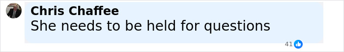 Comment by Chris Chaffee stating she needs to be held for questions in Minneapolis school attacker debate. Comment by Chris Chaffee stating she needs to be held for questions in Minneapolis school attacker debate.