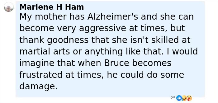 Comment discussing Bruce Willis's dementia battle and the impact on his behavior during his health struggles. Comment discussing Bruce Willis's dementia battle and the impact on his behavior during his health struggles.