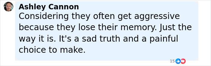 Comment from Ashley Cannon discussing challenges faced by Bruce Willis's wife during his dementia battle and their living situation. Comment from Ashley Cannon discussing challenges faced by Bruce Willis's wife during his dementia battle and their living situation.