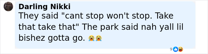 Comment about Sean Diddy's twin daughters kicked off rollercoaster for rude behavior with crying emojis. Comment about Sean Diddy's twin daughters kicked off rollercoaster for rude behavior with crying emojis.