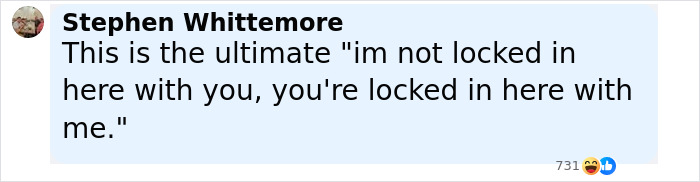 Stephen Whittemore’s comment about being locked in, shown with his profile picture and reaction emojis on social media. Stephen Whittemore’s comment about being locked in, shown with his profile picture and reaction emojis on social media.