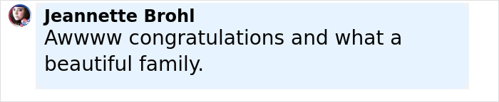 Comment by Jeannette Brohl saying congratulations and praising the beautiful family related to Anna Kournikova pregnancy news. Comment by Jeannette Brohl saying congratulations and praising the beautiful family related to Anna Kournikova pregnancy news.