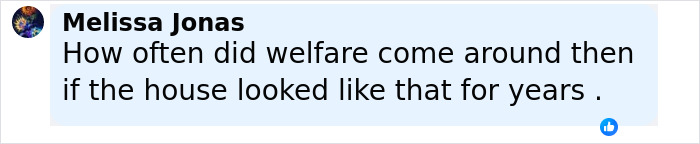 Comment by Melissa Jonas questioning the frequency of welfare visits to a neglected Florida home with abandoned child and dogs. Comment by Melissa Jonas questioning the frequency of welfare visits to a neglected Florida home with abandoned child and dogs.
