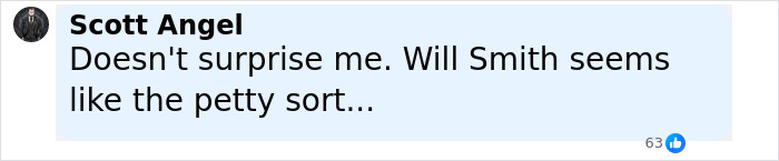 Scott Angel commenting online, accusing studio of removing Will Smith's co-actor name from publicity in a bombshell claim. Scott Angel commenting online, accusing studio of removing Will Smith's co-actor name from publicity in a bombshell claim.