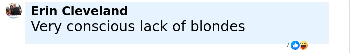 Comment by Erin Cleveland highlighting the conscious lack of blondes in the Gap jeans ad responding to American Eagle. Comment by Erin Cleveland highlighting the conscious lack of blondes in the Gap jeans ad responding to American Eagle.