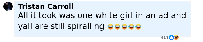 Comment by Tristan Carroll highlighting a reaction to a jeans ad referencing Gap responding to American Eagle. Comment by Tristan Carroll highlighting a reaction to a jeans ad referencing Gap responding to American Eagle.