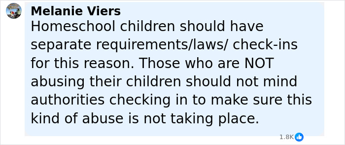 Comment on homeschool laws emphasizing the need to prevent abuse after stepdad and mom face felony charges. Comment on homeschool laws emphasizing the need to prevent abuse after stepdad and mom face felony charges.