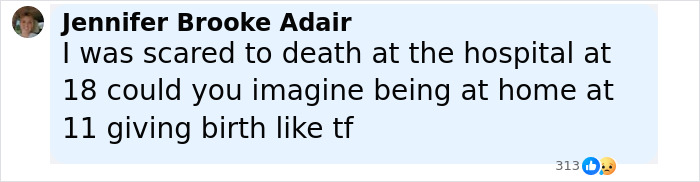 Text message from Jennifer Brooke Adair expressing fear about giving birth at 11 years old at home without medical assistance. Text message from Jennifer Brooke Adair expressing fear about giving birth at 11 years old at home without medical assistance.