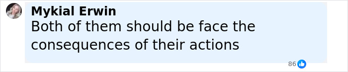 Social media comment stating both stepdad and mom should face consequences after 11-year-old birth without medical help. Social media comment stating both stepdad and mom should face consequences after 11-year-old birth without medical help.