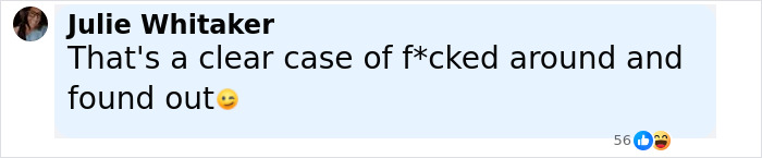 Comment from Julie Whitaker reacting to a story about a woman destroying her ex's car by pouring salt in engine and glitter in AC. Comment from Julie Whitaker reacting to a story about a woman destroying her ex's car by pouring salt in engine and glitter in AC.