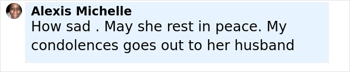 Comment expressing condolences for former Miss Universe contestant who died in an elk collision accident. Comment expressing condolences for former Miss Universe contestant who died in an elk collision accident.