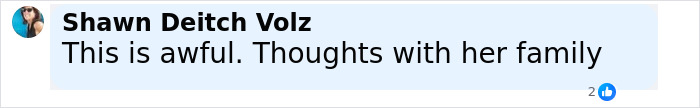 Comment by Shawn Deitch Volz expressing sorrow and condolences after former Miss Universe contestant dies in elk collision accident. Comment by Shawn Deitch Volz expressing sorrow and condolences after former Miss Universe contestant dies in elk collision accident.