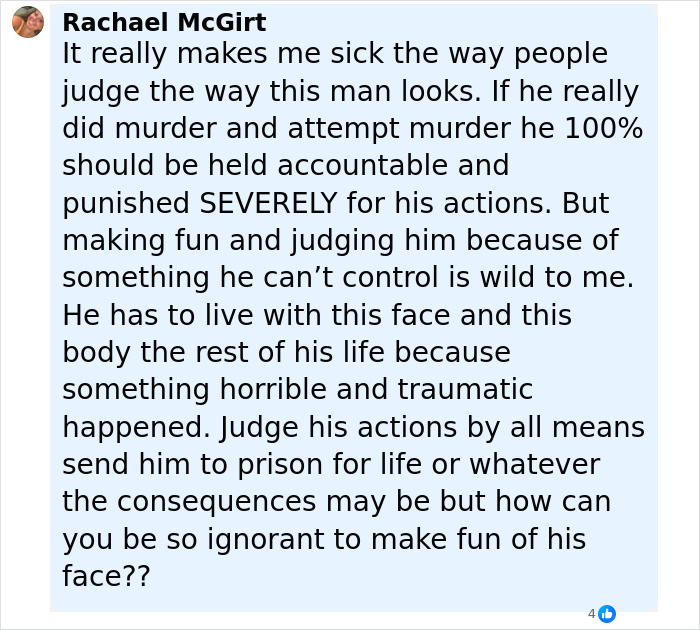 Comment discussing public judgment of a man linked to Batman villain and homicide after turning himself in. Comment discussing public judgment of a man linked to Batman villain and homicide after turning himself in.
