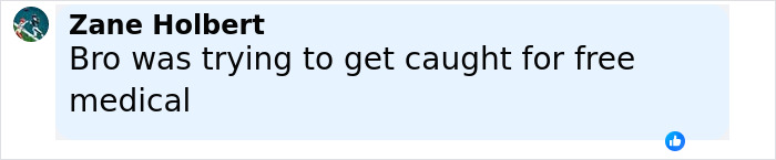Comment on social media saying bro was trying to get caught for free medical related to Batman villain homicide case. Comment on social media saying bro was trying to get caught for free medical related to Batman villain homicide case.