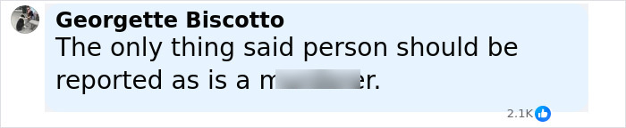 Facebook comment by Georgette Biscotto criticizing the Minneapolis massacre culprit before the fatal rampage. Facebook comment by Georgette Biscotto criticizing the Minneapolis massacre culprit before the fatal rampage.