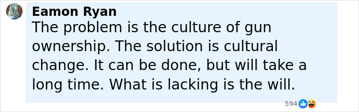 Screenshot of social media comment about gun culture related to Minneapolis massacre culprit manifesto and photos before fatal rampage. Screenshot of social media comment about gun culture related to Minneapolis massacre culprit manifesto and photos before fatal rampage.