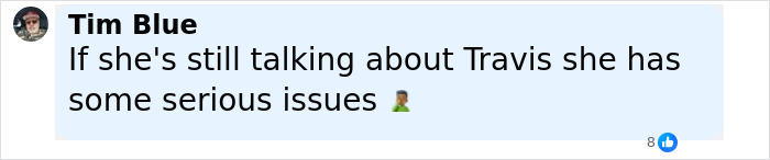 Screenshot of a social media comment about Travis Kelce's ex with a cryptic message related to Taylor Swift engagement news. Screenshot of a social media comment about Travis Kelce's ex with a cryptic message related to Taylor Swift engagement news.