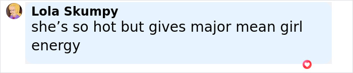 Comment from Lola Skumpy saying she’s so hot but gives major mean girl energy, related to Jenna Ortega fans' reactions. Comment from Lola Skumpy saying she’s so hot but gives major mean girl energy, related to Jenna Ortega fans' reactions.
