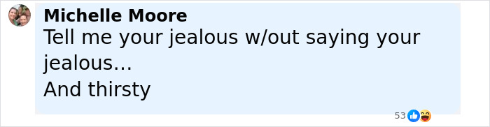 Screenshot of a social media comment by Michelle Moore reacting to Travis Kelce’s ex Kayla Nicole buzz after his Taylor Swift proposal. Screenshot of a social media comment by Michelle Moore reacting to Travis Kelce’s ex Kayla Nicole buzz after his Taylor Swift proposal.