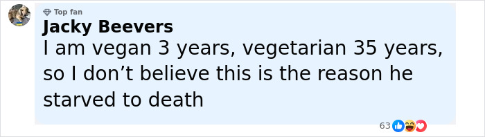 Comment disputing toddler death due to vegan diet, discussing crucial signs and beliefs about nutrition risks. Comment disputing toddler death due to vegan diet, discussing crucial signs and beliefs about nutrition risks.