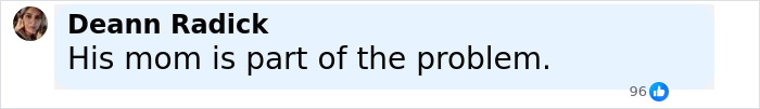 Comment by Deann Radick saying his mom is part of the problem, related to Minneapolis massacre culprit manifesto and photos. Comment by Deann Radick saying his mom is part of the problem, related to Minneapolis massacre culprit manifesto and photos.