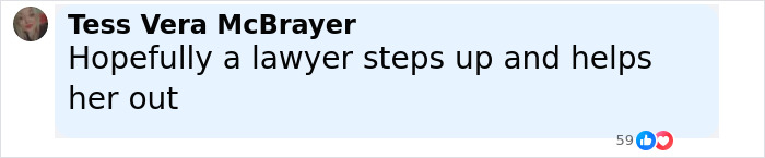 Comment on social media by Tess Vera McBrayer expressing hope for legal help for Burger King employee who was fired after viral performance. Comment on social media by Tess Vera McBrayer expressing hope for legal help for Burger King employee who was fired after viral performance.