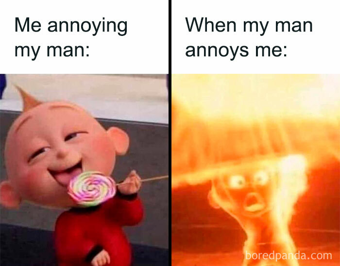 Funny memes showing a playful baby eating a lollipop and an intense glowing baby when annoyed, capturing too real moments.