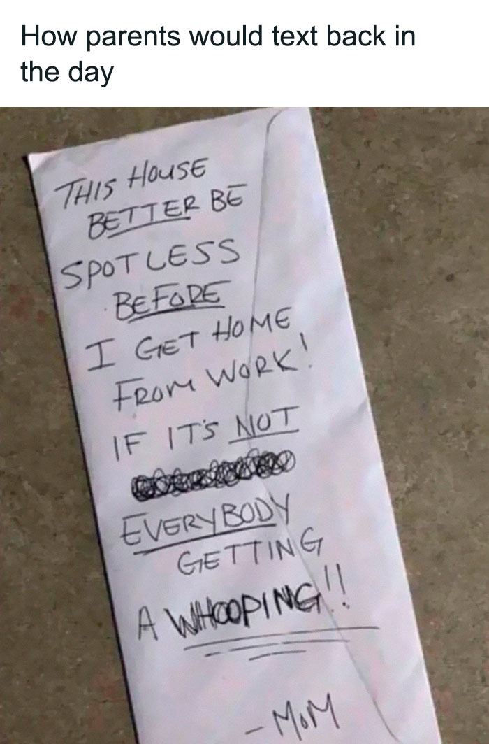 Handwritten parenting note about a spotless house before work, highlighting funny parenting memes about real-life lessons.